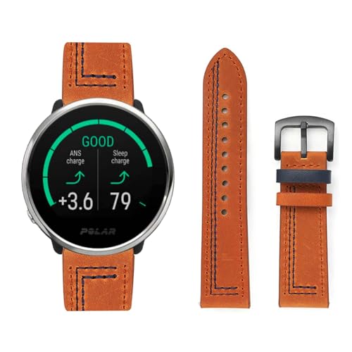 Lederarmband Kompatibel mit Polar Ignite 3/ Ignite 2/ Ignite Armband, Vintage Leder Armbänder mit Schnalle aus Edelstahl Ersatzarmband für Polar Ignite 3/2/ Ignite Uhrenarmband für Herren Damen (4) von LXURY