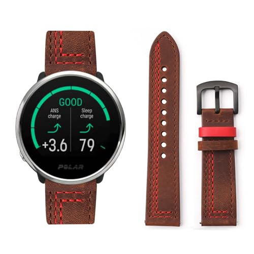 Lederarmband Kompatibel mit Polar Ignite 3/ Ignite 2/ Ignite Armband, Vintage Leder Armbänder mit Schnalle aus Edelstahl Ersatzarmband für Polar Ignite 3/2/ Ignite Uhrenarmband für Herren Damen (8) von LXURY