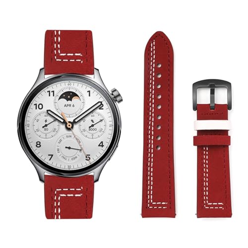 Lederarmband Kompatibel mit Xiaomi Mi Watch S3 Armband, Vintage Leder Armbänder mit Schnalle aus Edelstahl Ersatzarmband für Xiaomi Mi Watch S3 Uhrenarmband für Herren Damen (14) von LXURY