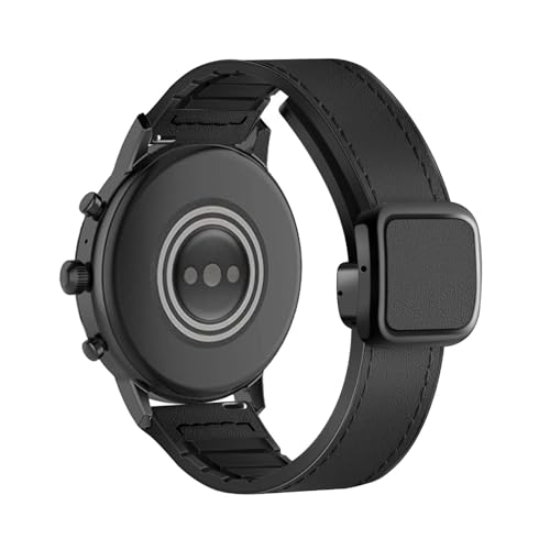 Magnetisch Armbänder für Fossil Gen 6 44mm/Gen 5E 44mm/Gen 5 Carlyle/Julianna Armband, Leder Silikon Hybrid Verstellbarer Ersatzarmband Kompatibel mit Fossil Gen 6/5E 44mm Uhrenarmband (1) von LXURY