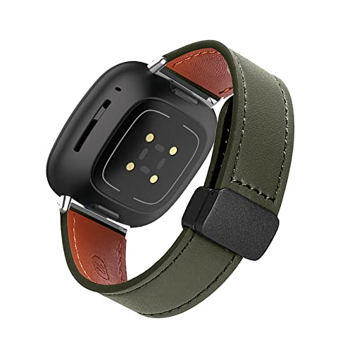 Magnetisch Lederarmband für Fitbit Versa 4/Versa 3/Sense/Sense 2 Armband, Elegante Leder für Herren Damen Verstellbarer Ersatzarmband Kompatibel mit Fitbit Versa 4/3/Sense/Sense 2 Uhrenarmband (8) von LXURY
