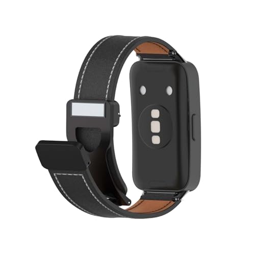 Magnetisch Lederarmband für Huawei Band 9 Armband, Elegante Leder Armbänder für Herren Damen Verstellbarer Ersatzarmband Kompatibel mit Huawei Band 9 Uhrenarmband (1) von LXURY