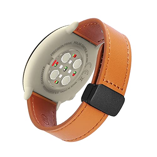 Magnetisch Lederarmband für Polar Unite/Polar Pacer Armband, Elegante Leder Armbänder für Herren Damen Verstellbarer Ersatzarmband Kompatibel mit Polar Unite/Pacer Uhrenarmband (1) von LXURY