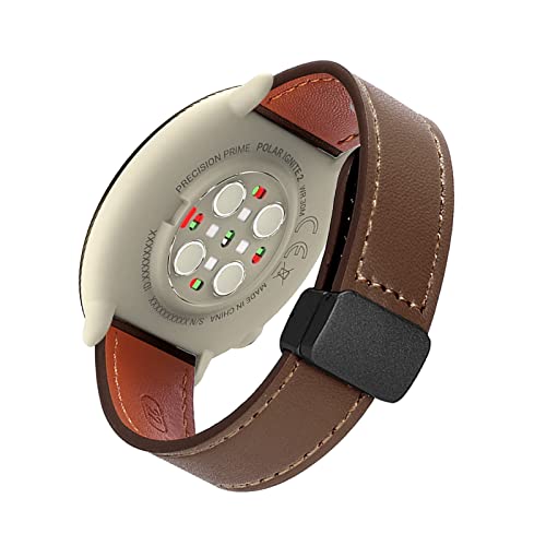 Magnetisch Lederarmband für Polar Unite/Polar Pacer Armband, Elegante Leder Armbänder für Herren Damen Verstellbarer Ersatzarmband Kompatibel mit Polar Unite/Pacer Uhrenarmband (10) von LXURY
