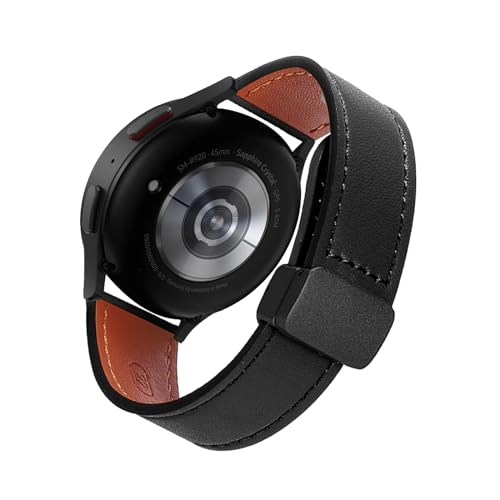 Magnetisch Lederarmband für Samsung Galaxy Watch 5 Pro 45mm Armband, Elegante Leder Armbänder für Herren Damen Verstellbarer Ersatzarmband Kompatibel mit Samsung Watch 5 Pro 45mm Uhrenarmband (10) von LXURY