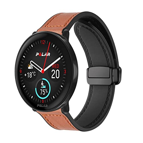 Magnetische Armbänder für Polar Ignite 3/ Ignite 2/ Ignite/Polar Unite/Polar Pacer Armband für Männer und Frauen, Magnetische Leder Silikon Hybrid Ersatzarmband (9) von LXURY