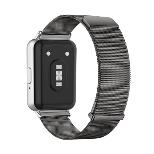 Magnetische Edelstahl Armbänder für Samsung Galaxy Fit 3 Armband, mit Dual Magnet Einstellbar Metall Mesh Ersatzarmband Kompatibel mit Samsung Galaxy Fit 3 Uhrenarmband für Damen Herren (Schwarz) von LXURY