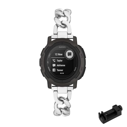 Metall Armbänder für Garmin EPIX Gen 2 Armband Damen Edelstahl Verstellbares Elegantes Bänder für Garmin EPIX Gen 2 Ersatzarmband Kompatibel mit Garmin EPIX Gen 2 Uhrenarmband für Frauen (Silber) von LXURY