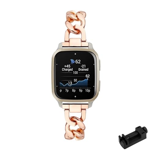 Metall Armbänder für Garmin Venu Sq 2/Sq 2 Music - Elegantes Edelstahl Ersatzarmband für Damen - Verstellbares Uhrenarmband (Roségold) Metall Armbänder für Garmin Venu Sq 2/Sq 2 Music - Elegantes Edelstahl Ersatzarmband für Damen - Verstellbares Uhrenarmband (Roségold) von LXURY