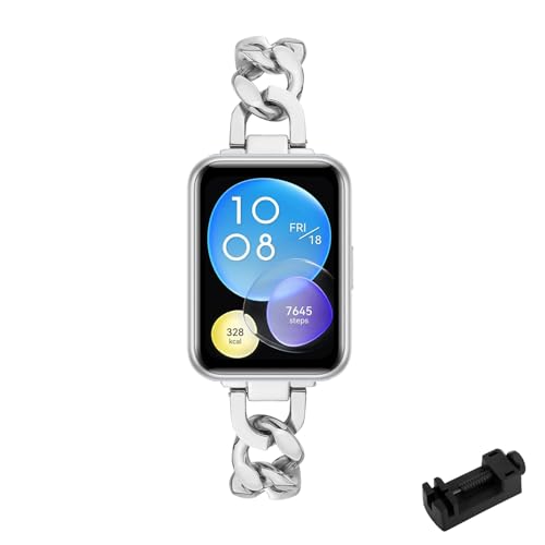 Metall Armbänder für Huawei Watch Fit 2 Armband Damen Edelstahl Verstellbares Elegantes Bänder für Huawei Watch Fit 2 Ersatzarmband Kompatibel mit Huawei Watch Fit 2 Uhrenarmband für Frauen (Silber) Metall Armbänder für Huawei Watch Fit 2 Armband Damen Edelstahl Verstellbares Elegantes Bänder für Huawei Watch Fit 2 Ersatzarmband Kompatibel mit Huawei Watch Fit 2 Uhrenarmband für Frauen (Silber) von LXURY