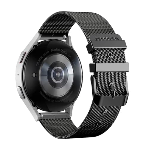 Metall Armbänder für Samsung Galaxy Watch 6 40mm/ 44mm Armband, Edelstahl Mesh mit Einstellbar Schnalle Ersatzarmband für Damen Herren Kompatibel mit Samsung Watch 6 40mm/ 44mm Uhrenarmband (Schwarz) Metall Armbänder für Samsung Galaxy Watch 6 40mm/ 44mm Armband, Edelstahl Mesh mit Einstellbar Schnalle Ersatzarmband für Damen Herren Kompatibel mit Samsung Watch 6 40mm/ 44mm Uhrenarmband (Schwarz) von LXURY