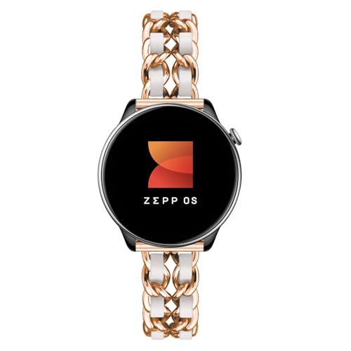 Metallarmband für Amazfit GTR Mini Armband Edelstahl mit Leder Damen Gliederarmband für Amazfit GTR Mini Ersatzarmband Kompatibel mit Amazfit GTR Mini Uhrenarmband (5) von LXURY