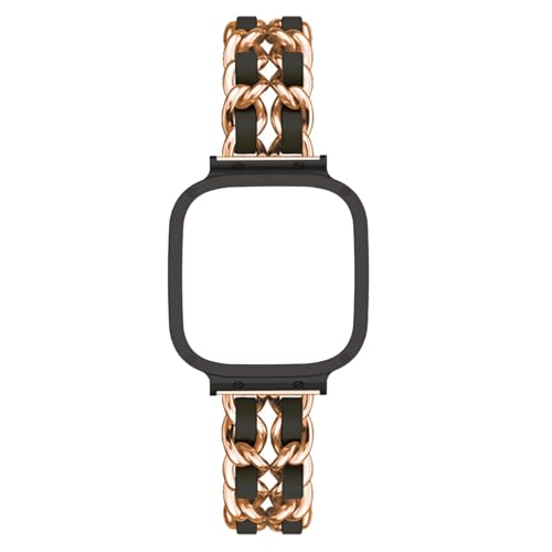 Metallarmband für Xiaomi Redmi Watch 3 Active Armband Edelstahl mit Leder Damen Gliederarmband für Redmi Watch 3 Active Ersatzarmband Kompatibel mit Xiaomi Redmi Watch 3 Active Uhrenarmband (2) von LXURY