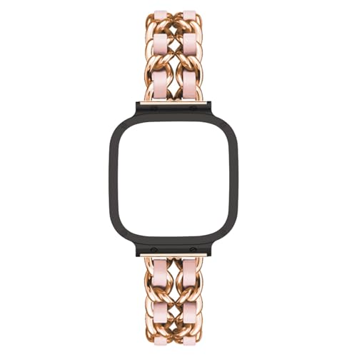 Metallarmband für Xiaomi Redmi Watch 3 Active Armband Edelstahl mit Leder Damen Gliederarmband für Redmi Watch 3 Active Ersatzarmband Kompatibel mit Xiaomi Redmi Watch 3 Active Uhrenarmband (5) von LXURY