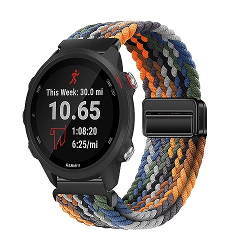 Nylon Armband Kompatibel mit Garmin Forerunner 55,Sport Elastisches Nylon Stoff Ersatzband für Garmin Forerunner 55 Band Herren/Damen und Magnet Schnalle für Garmin Forerunner 55 (18) von LXURY