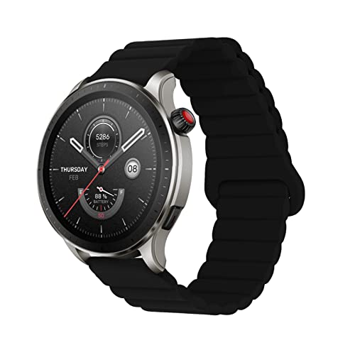 Silikon Armbänder für Amazfit GTR 4/ GTR 3/ GTR 3 pro/GTR 2/GTR 2e Männer und Frauen Bewegung mit Magnet Armbänder Ersatzband mit Magnet Armbänder Kompatibel mit Amazfit GTR 4 (3) von LXURY