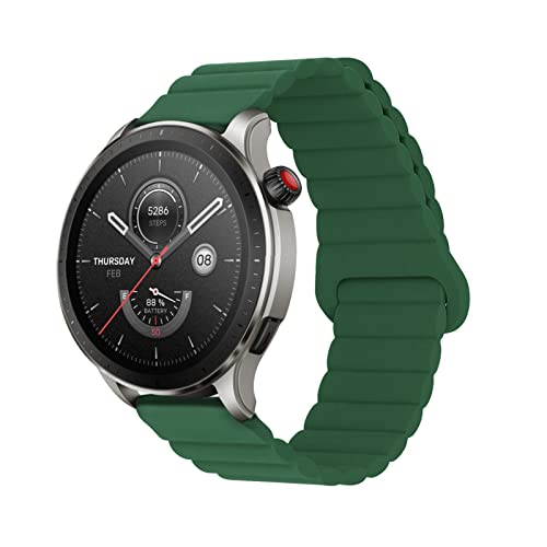 Silikon Armbänder für Amazfit GTR 4/ GTR 3/ GTR 3 pro/GTR 2/GTR 2e Männer und Frauen Bewegung mit Magnet Armbänder Ersatzband mit Magnet Armbänder Kompatibel mit Amazfit GTR 4 (7) von LXURY