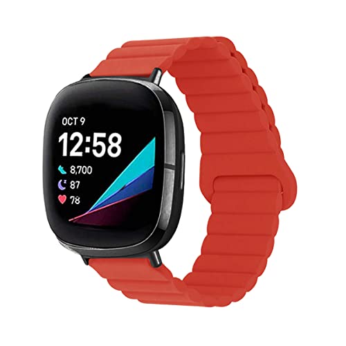 Silikon Armbänder für Fitbit Versa 4/ Versa 3/ Sense/Sense 2 Männer und Frauen Bewegung mit Magnet Armbänder Ersatzband mit Magnet Armbänder Kompatibel mit Fitbit Versa 4/ Versa 3/ Sense/Sense 2 (7) von LXURY