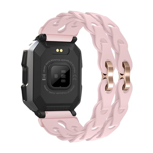 Sport Armbänder für C20 Smartwatch/Tank M1 Smartwatch Armband, Weich Atmungsaktiv Silikon mit Verstellbares Metallschnalle Damen/Herren Ersatzarmband Kompatibel mit C20 Smartwatch Uhrenarmband (1) von LXURY