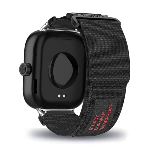 Sport Nylon Armbänder für Xiaomi Redmi Watch 4 Armband mit Klettverschluss Einstellbar für Xiaomi Redmi Watch 4 Frauen Männer Ersatzarmband Kompatible mit Xiaomi Redmi Watch 4 Uhrenarmband (Schwarz) von LXURY