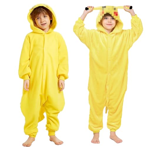 Kinder Unisex Jumpsuits,Kinder Tier Flanell Strampler Overall,Unisex Erwachsene Kinder Pyjamas Jumpsuit,Cartoon Kostüm Onesie Jumpsuit Tier Relax Kostuem Kind Pyjama Halloween Schlafanzug Cosplay von LXWINNER