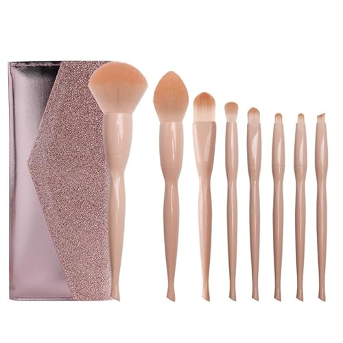 LXWLXDF/Make-up Pinsel, Neue 8 Galvanische Haut Farbe Make-up Pinsel Set, Beauty-Tools Lose Pulver Lidschatten Pinsel Erröten Make-up Pinsel Make-up Pinsel Semi-flash Pinsel Paket (Color : B) von LXWLXDF