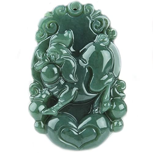 grüne Jade-Halskette, Natürliche Hetian-Jade-Halskette, chinesisches Sternzeichen-Tier-Anhänger-Halskette mit Kordel, Feng-Shui-Reichtum-Halskette for Damen und Herren, grüne Jade-Halskette, Talisman- von LXZSMH