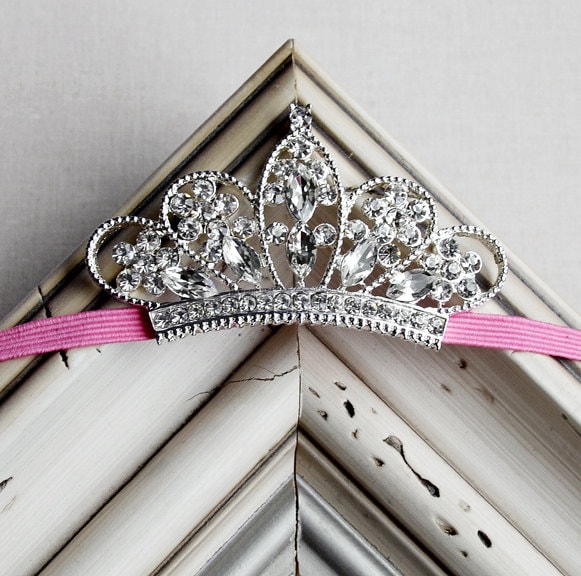 Rosa Tiara Stirnband Baby Prinzessin Foto Requisite Geburtstag Krone Neugeborene Kinder Mädchen Hb001Lr von LXdesigns