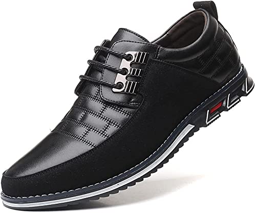 Herren Oxford Derby Orthopädische Lederschuhe Business Luxus Abendschuhe Einfache Slip-On Walk Flats Schuhe, Casual Lederschuhe Lace-Up Plaid Flats. von LXosff