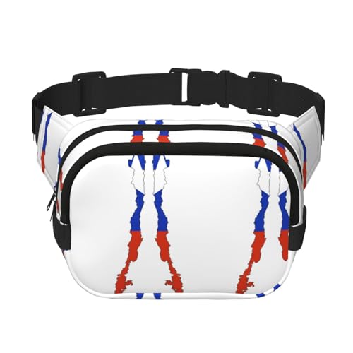Bauchtasche für Damen, Motiv: Chile Flagge, Kartendruck, niedlich, groß, schwarz, Umhängetasche, Nylon, modische Bauchtasche, Schwarz, Einheitsgröße Bauchtasche für Damen, Motiv: Chile Flagge, Kartendruck, niedlich, groß, schwarz, Umhängetasche, Nylon, modische Bauchtasche, Schwarz, Einheitsgröße von LXqlSS