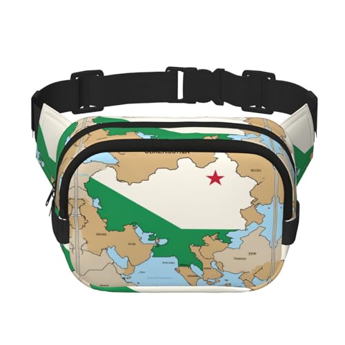 Bauchtasche für Damen, Motiv: Flagge Usbekistans, Motiv: Flagge Usbekistan, niedlich, groß, schwarz, Nylon, modische Bauchtasche, Schwarz, Einheitsgröße von LXqlSS