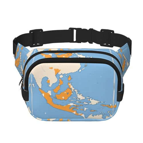 Bauchtasche für Damen, Motiv: Marshallinsel-Flagge Map01, niedlich, groß, schwarz, Umhängetasche aus Nylon, modische Bauchtasche, Schwarz, Einheitsgröße Bauchtasche für Damen, Motiv: Marshallinsel-Flagge Map01, niedlich, groß, schwarz, Umhängetasche aus Nylon, modische Bauchtasche, Schwarz, Einheitsgröße von LXqlSS