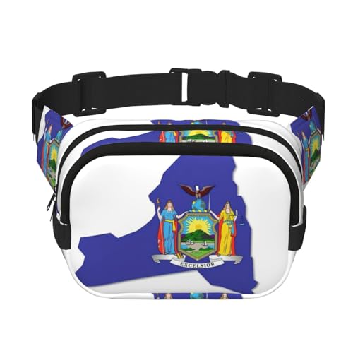 Bauchtasche für Damen, Motiv: New Yorker Flagge, Kartendruck, niedlich, groß, schwarz, Umhängetasche, Nylon, modische Bauchtasche, Schwarz, Einheitsgröße Bauchtasche für Damen, Motiv: New Yorker Flagge, Kartendruck, niedlich, groß, schwarz, Umhängetasche, Nylon, modische Bauchtasche, Schwarz, Einheitsgröße von LXqlSS