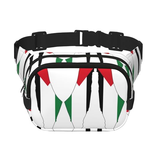 Bauchtasche für Damen, Motiv: Palästina-Flagge, Kartendruck, niedlich, groß, schwarz, Umhängetasche, Nylon, modische Bauchtasche, Schwarz, Einheitsgröße Bauchtasche für Damen, Motiv: Palästina-Flagge, Kartendruck, niedlich, groß, schwarz, Umhängetasche, Nylon, modische Bauchtasche, Schwarz, Einheitsgröße von LXqlSS