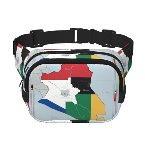 Bauchtasche für Damen, Motiv: Südsudan-Flagge, niedlich, groß, schwarz, Umhängetasche, Nylon, modische Bauchtasche, Schwarz, Einheitsgröße Bauchtasche für Damen, Motiv: Südsudan-Flagge, niedlich, groß, schwarz, Umhängetasche, Nylon, modische Bauchtasche, Schwarz, Einheitsgröße von LXqlSS