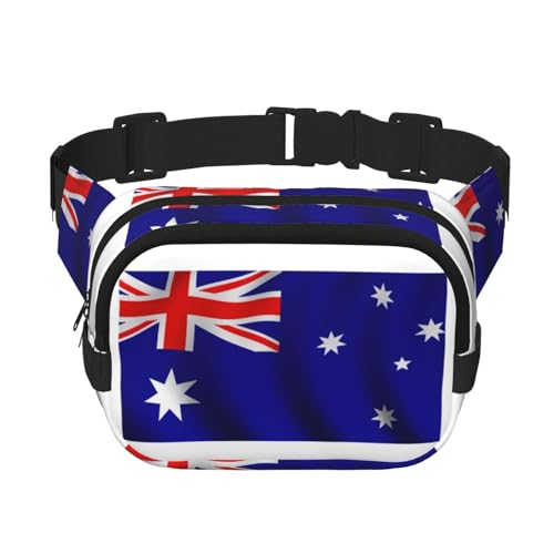 Bauchtasche für Damen, Motiv: australische Flagge, niedlich, groß, schwarz, Umhängetasche, Nylon, modische Bauchtasche, Schwarz, Einheitsgröße Bauchtasche für Damen, Motiv: australische Flagge, niedlich, groß, schwarz, Umhängetasche, Nylon, modische Bauchtasche, Schwarz, Einheitsgröße von LXqlSS