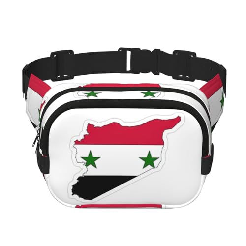 Bauchtasche für Damen, Motiv: syrische Flagge, niedlich, groß, schwarz, Umhängetasche, Nylon, modische Bauchtasche, Schwarz, Einheitsgröße Bauchtasche für Damen, Motiv: syrische Flagge, niedlich, groß, schwarz, Umhängetasche, Nylon, modische Bauchtasche, Schwarz, Einheitsgröße von LXqlSS