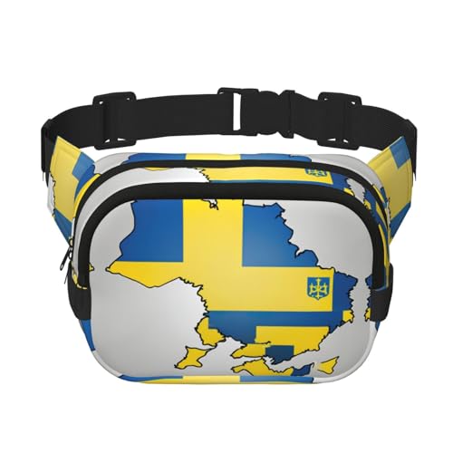 Bauchtasche für Damen, Ukraine-Flagge, Map02-Druck, niedlich, groß, schwarz, Umhängetasche, Nylon, modische Bauchtasche, Schwarz, Einheitsgröße Bauchtasche für Damen, Ukraine-Flagge, Map02-Druck, niedlich, groß, schwarz, Umhängetasche, Nylon, modische Bauchtasche, Schwarz, Einheitsgröße von LXqlSS