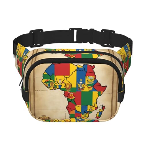 Bauchtasche mit Kongo-Flagge, niedlich, groß, schwarz, für Damen, Umhängetasche, Nylon, modische Bauchtasche, Schwarz, Einheitsgröße Bauchtasche mit Kongo-Flagge, niedlich, groß, schwarz, für Damen, Umhängetasche, Nylon, modische Bauchtasche, Schwarz, Einheitsgröße von LXqlSS