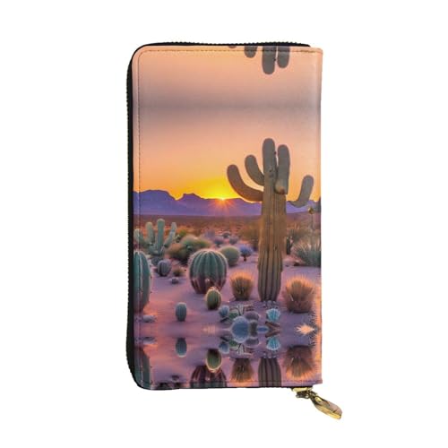 Cactus Desert Ledergeldbörse für Damen und Herren, große Geldscheine mit 12 Kartenfächern, Brieftasche, Reisepasshülle, Kaktus Desert Sunsets, Einheitsgröße Cactus Desert Ledergeldbörse für Damen und Herren, große Geldscheine mit 12 Kartenfächern, Brieftasche, Reisepasshülle, Kaktus Desert Sunsets, Einheitsgröße von LXqlSS