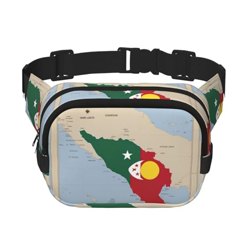 Die Zusammensetzung von Timor-Leste-Druck niedliche, große schwarze Bauchtaschen für Frauen Crossbody Hüfttasche Nylon modische Bauchtasche, Schwarz, Einheitsgröße von LXqlSS