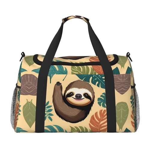 Freches Faultier Baby Print Weekender Übernachtung Handgepäcktasche Gym Gepäck Tasche Seesack für Reisen Damen, Schwarz, Einheitsgröße von LXqlSS