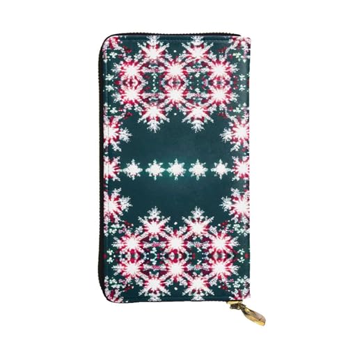 Geldbörse aus Leder für Damen und Herren, große Geldscheine mit 12 Kartenfächern, Brieftasche, Reisepass-Geldbörse, Orange, weihnachtsmotiv, Einheitsgröße von LXqlSS