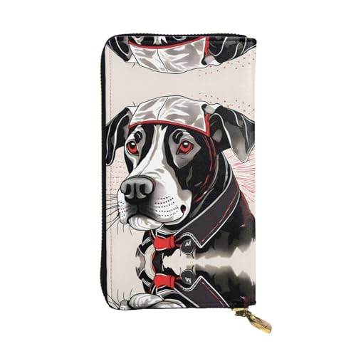 Geldbörse aus Leder mit Flagge von Hawaii, für Damen und Herren, große Geldscheine mit 12 Kartenfächern, Brieftasche, Reisepasshülle, Cute Animal Farm Dog 1, Einheitsgröße von LXqlSS