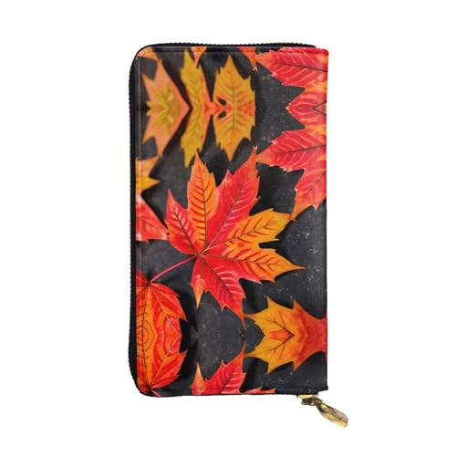 Geldbörse aus Leder mit Flagge von Hawaii, für Damen und Herren, große Geldscheine mit 12 Kartenfächern, Brieftasche, Reisepasshülle, Herbstrote Blätter, Einheitsgröße Geldbörse aus Leder mit Flagge von Hawaii, für Damen und Herren, große Geldscheine mit 12 Kartenfächern, Brieftasche, Reisepasshülle, Herbstrote Blätter, Einheitsgröße von LXqlSS