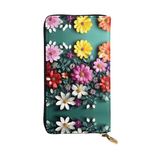 Golfplatz-Ledergeldbörse für Damen und Herren, große Geldscheine mit 12 Kartenfächern, Brieftasche, Reisepasshülle, Blumenkunst, Einheitsgröße von LXqlSS