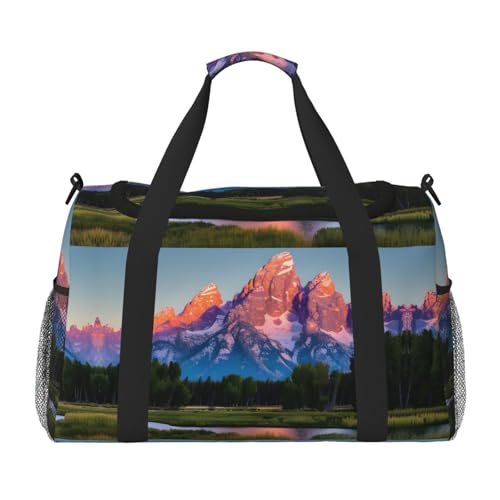 Grand Teton National Park Print Weekender Übernachtung Handgepäcktasche Gym Gepäck Tasche Seesack für Reisen Damen, Schwarz, Einheitsgröße von LXqlSS