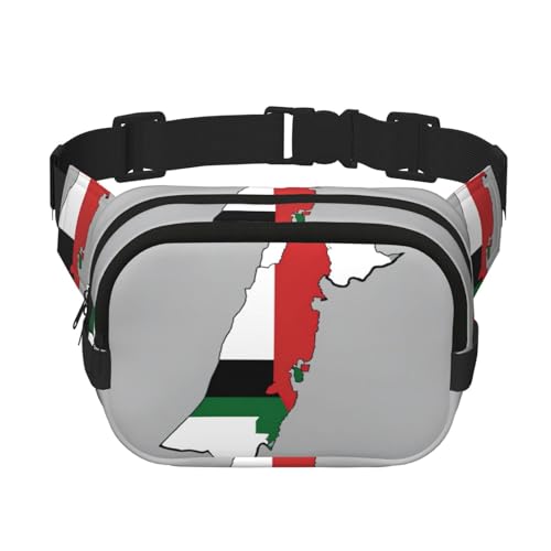 Gürteltasche für Damen, Motiv: Flagge Palästina, Motiv: Flagge 03, niedlich, groß, schwarz, Umhängetasche, Nylon, modische Bauchtasche, Schwarz, Einheitsgröße Gürteltasche für Damen, Motiv: Flagge Palästina, Motiv: Flagge 03, niedlich, groß, schwarz, Umhängetasche, Nylon, modische Bauchtasche, Schwarz, Einheitsgröße von LXqlSS