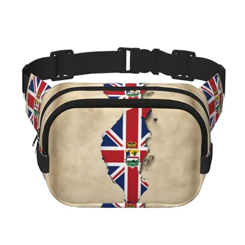 Gürteltasche für Damen, Motiv: Flagge der Kaimaninseln, Mappe, groß, schwarz, Nylon, modische Bauchtasche, Schwarz, Einheitsgröße von LXqlSS