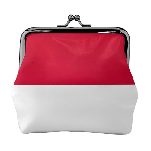 Kleine Make-up-Tasche mit Flagge von Monaco für Geldbörse, Kussschloss, Bankkarten-Aufbewahrungstasche, Retro, kompakt, multifunktional, Schwarz, Einheitsgröße, Art-Deco, Schwarz , Einheitsgröße, Art von LXqlSS
